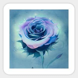 Cerulean-lila turquoise blue rose Sticker